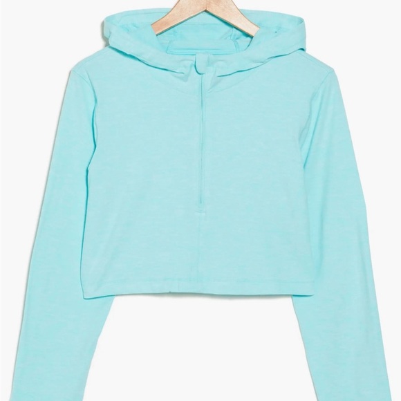 90 DEGREE BY REFLEX nwt Half Zip Pullover Hoodie Htr Aruba Blue. XXL - Picture 2 of 16